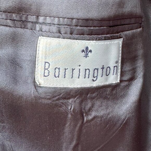 Barrington Premier Mens Suit Coat 44 Reg Navy Blue Worsted Wool Textured New - Picture 8 of 11